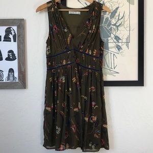 Green printed semi formal dress